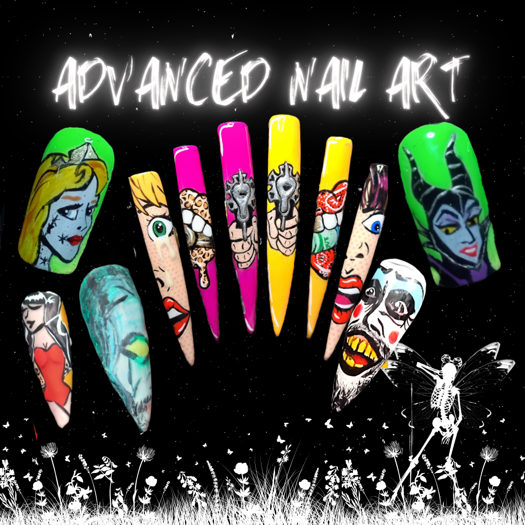 advanced nail art examples for glue on fake nail enhancements