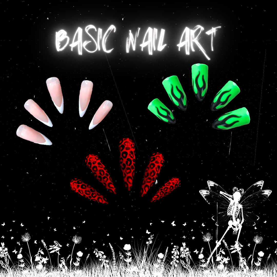 basic nail art examples for press on false nails