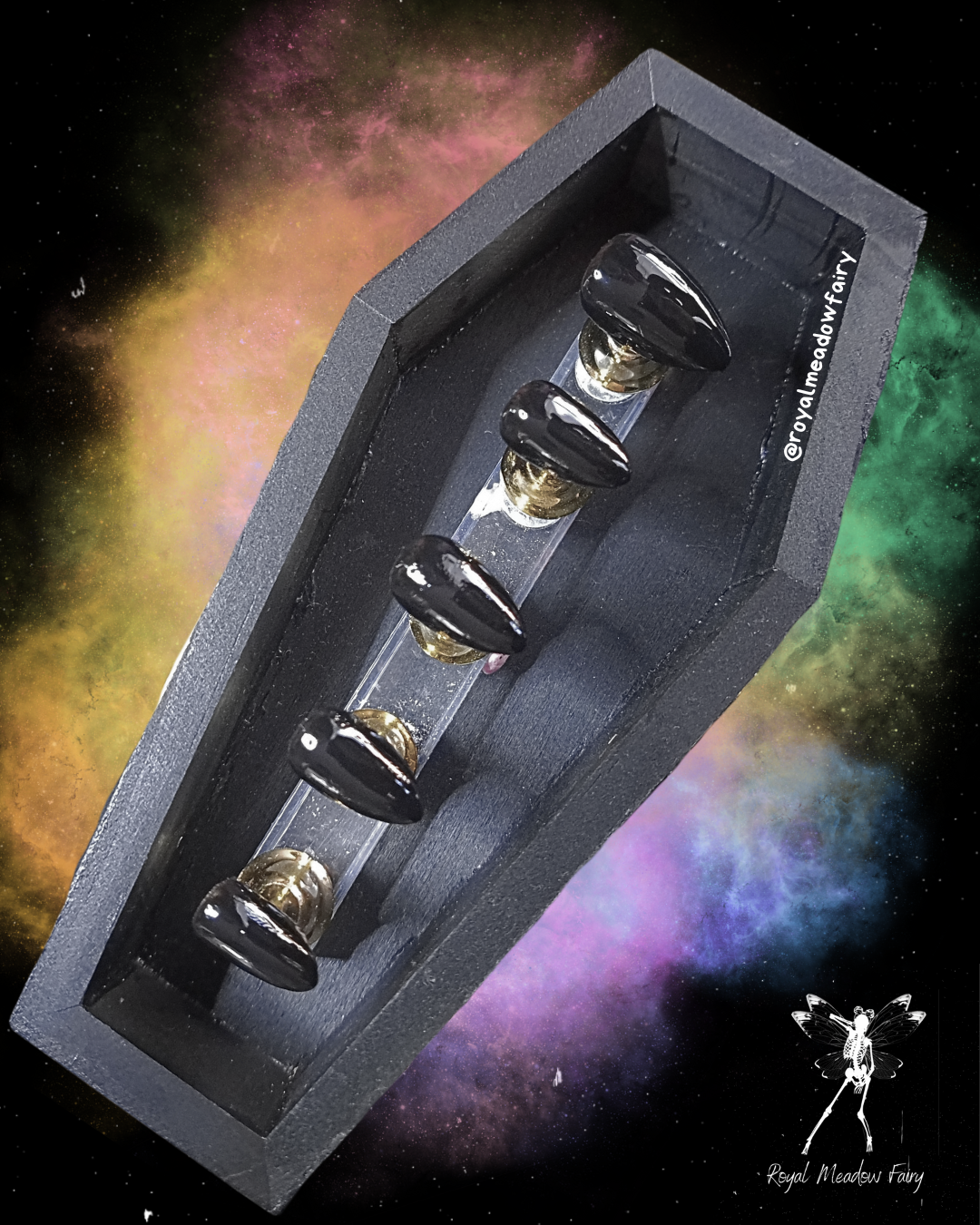 gothic alt emo black durable and strong UK press on nails