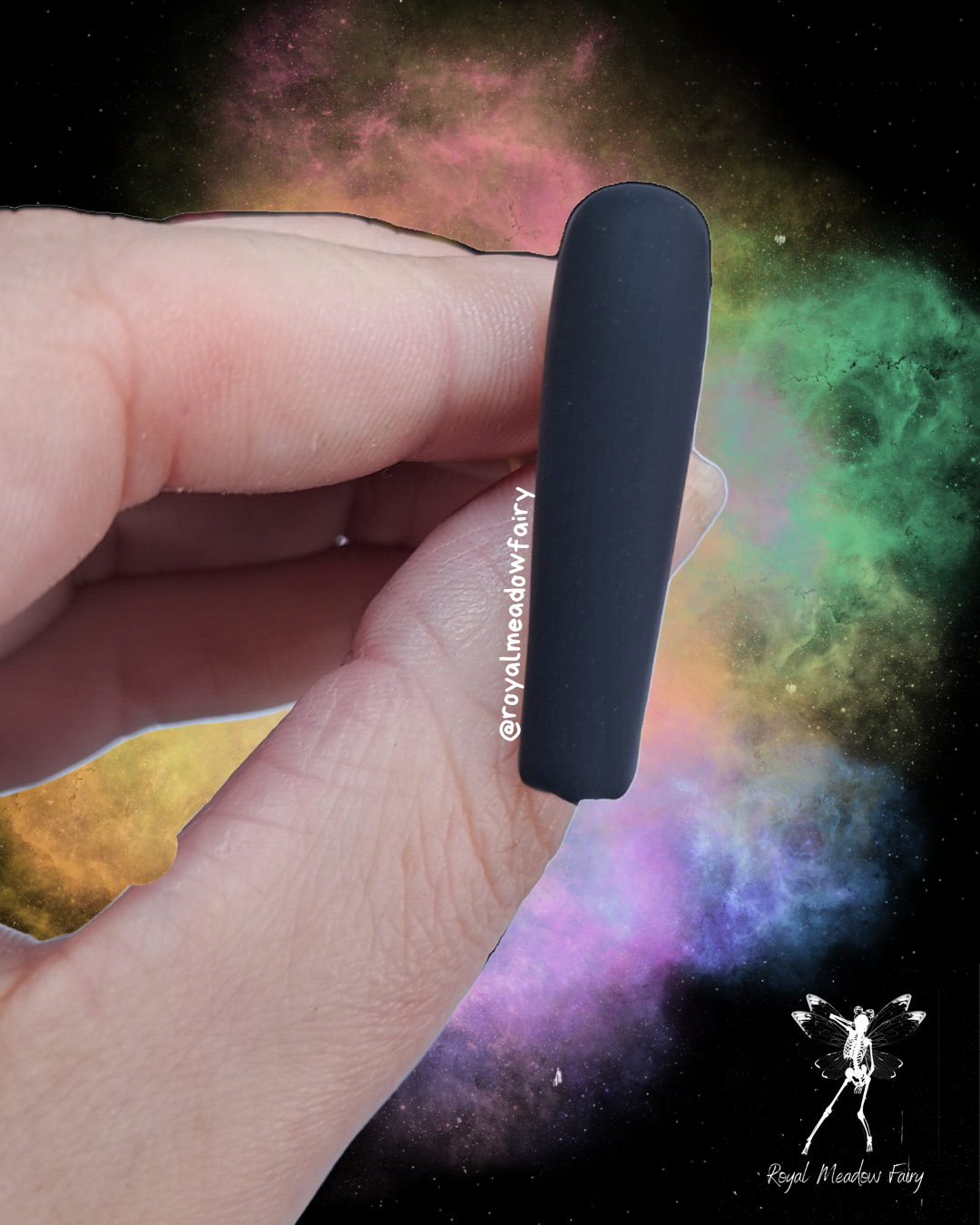 matte black extra long square press on nails best UK quality