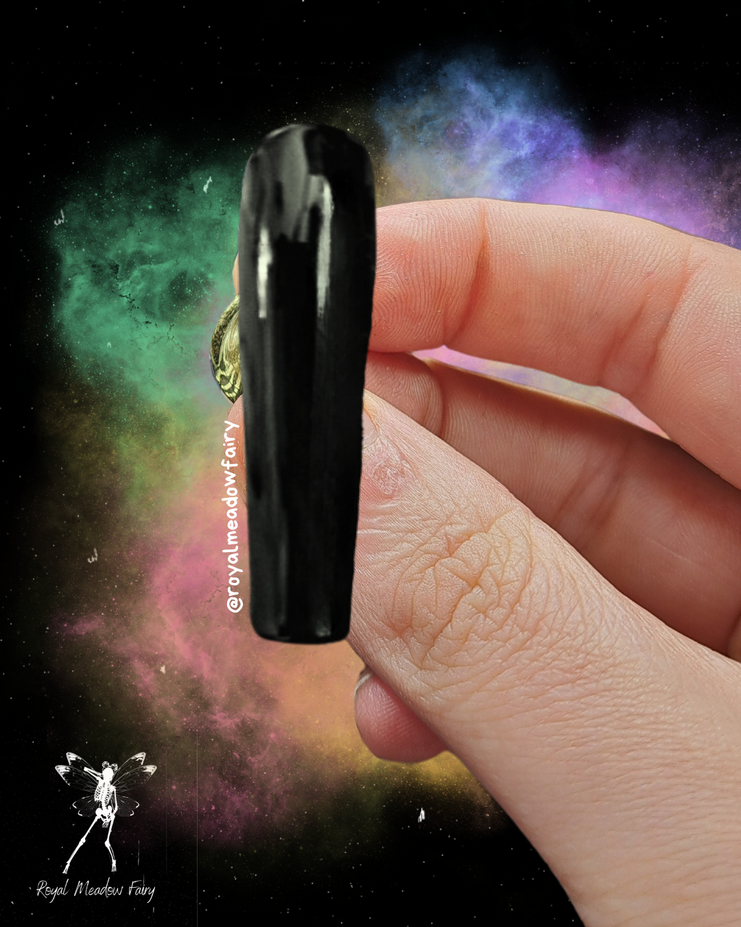 extra long black gloss best UK quality strong press on nails