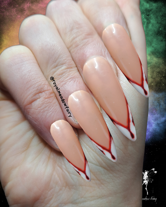 classic french press on nails with bloody drops