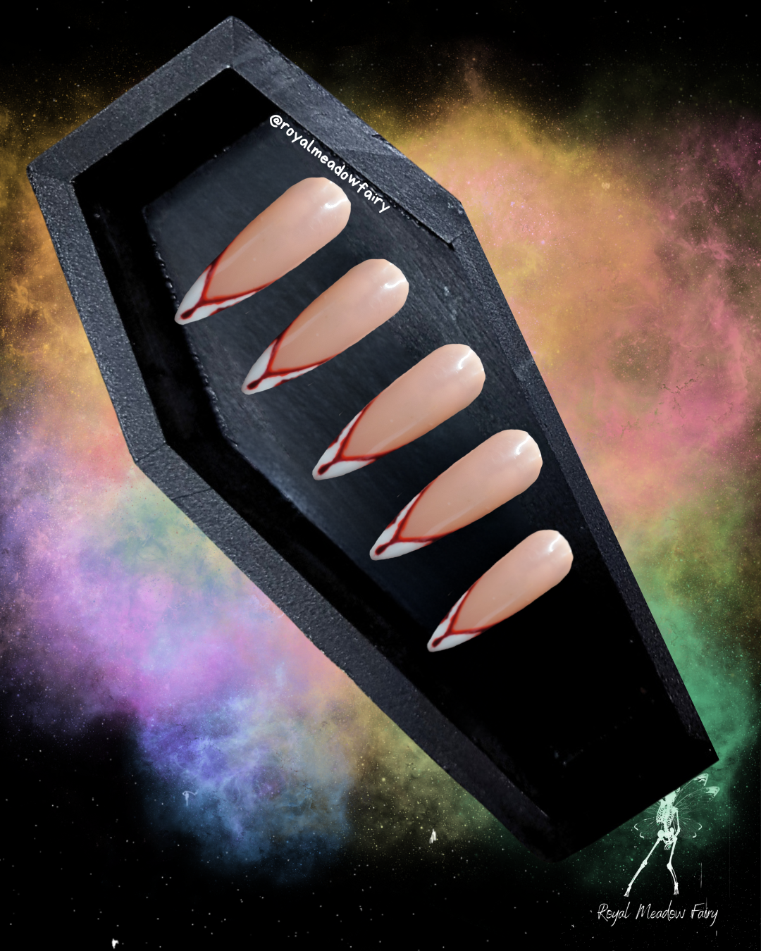 horror french tip press on nails best in the uk