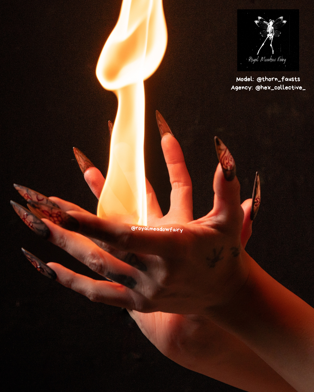 bloody gothic strong press on nails bloody witch symbol nail art design