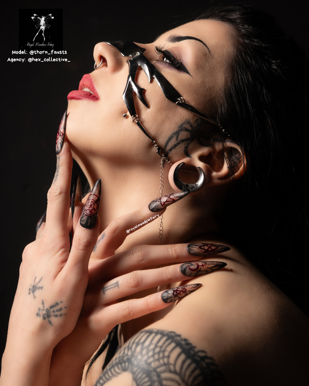Satanic symbols best uk press on nails blood drip