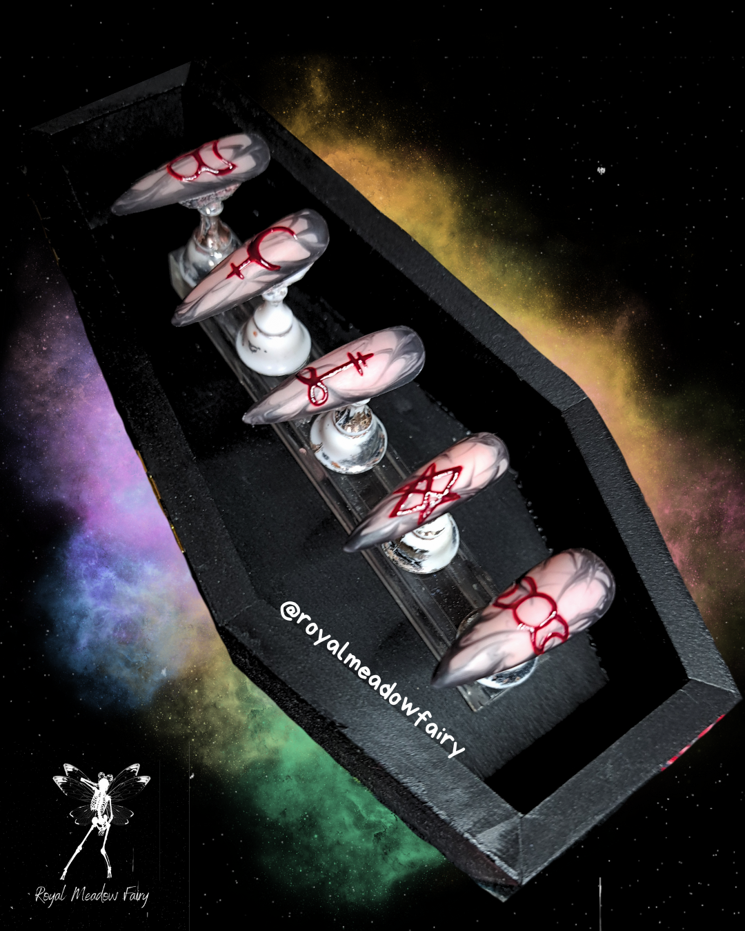 demonic goddess symbols press on nails UK