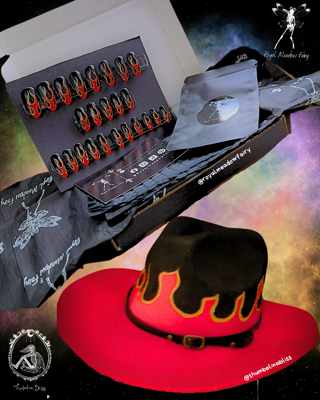 hat and press on nails alt flame bundle