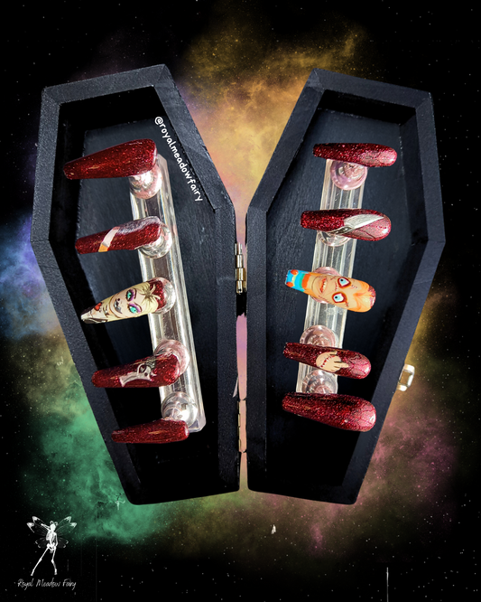 chucky and bride of chucky horror movie press on nails uk