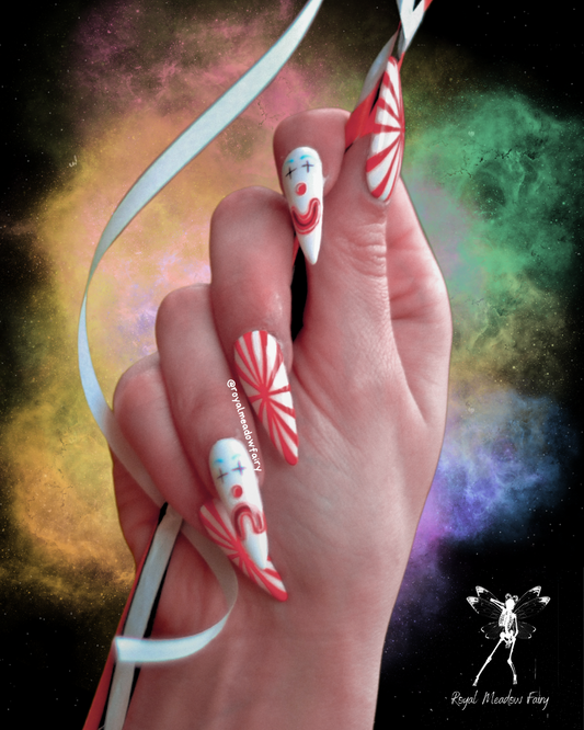clown circus press on nails best in the uk