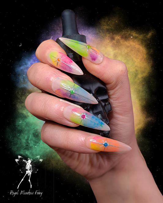 best press on nails uk colourful rainbow and nude spring press on nails