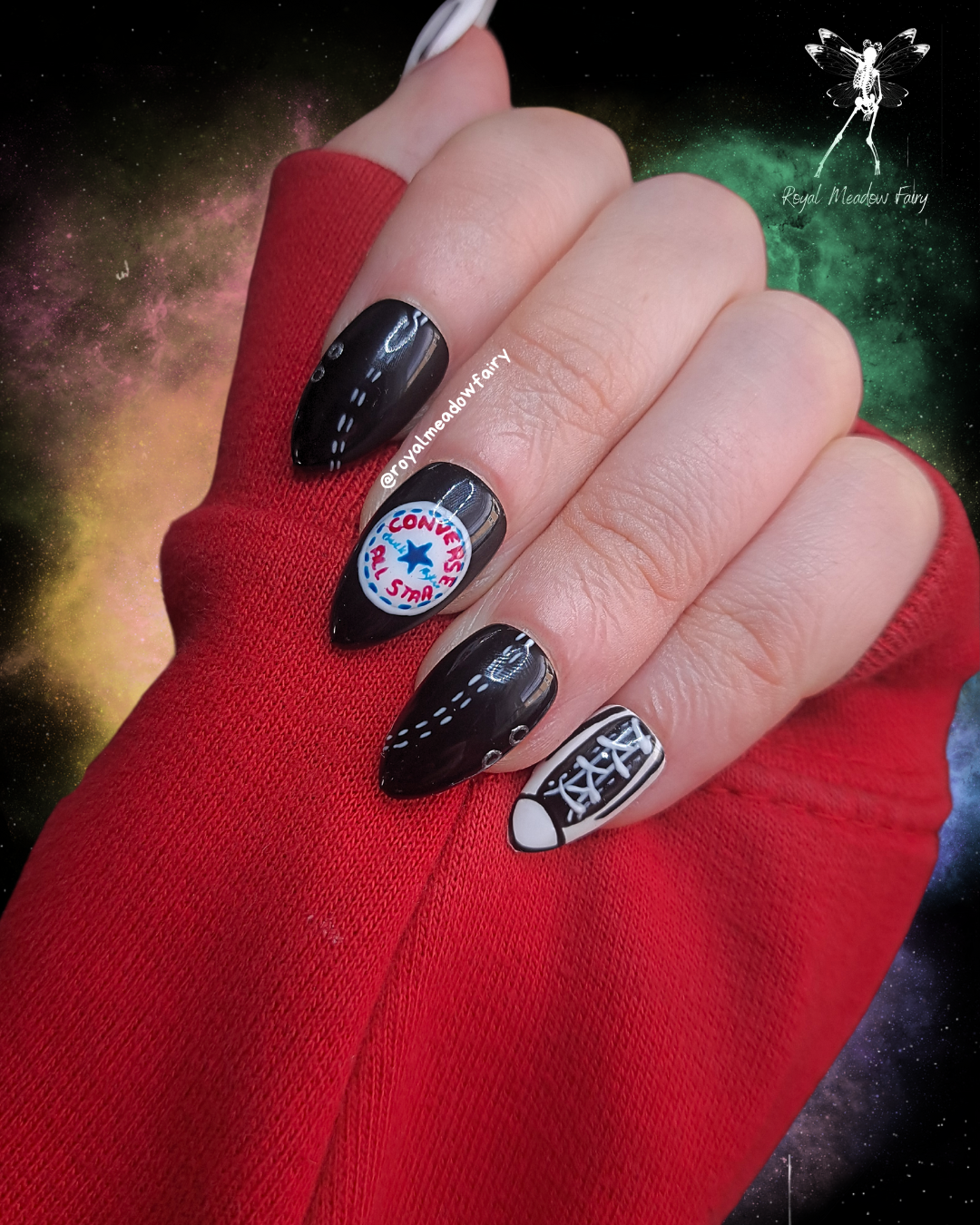 best quality emo alt uk press on nails converse nail art