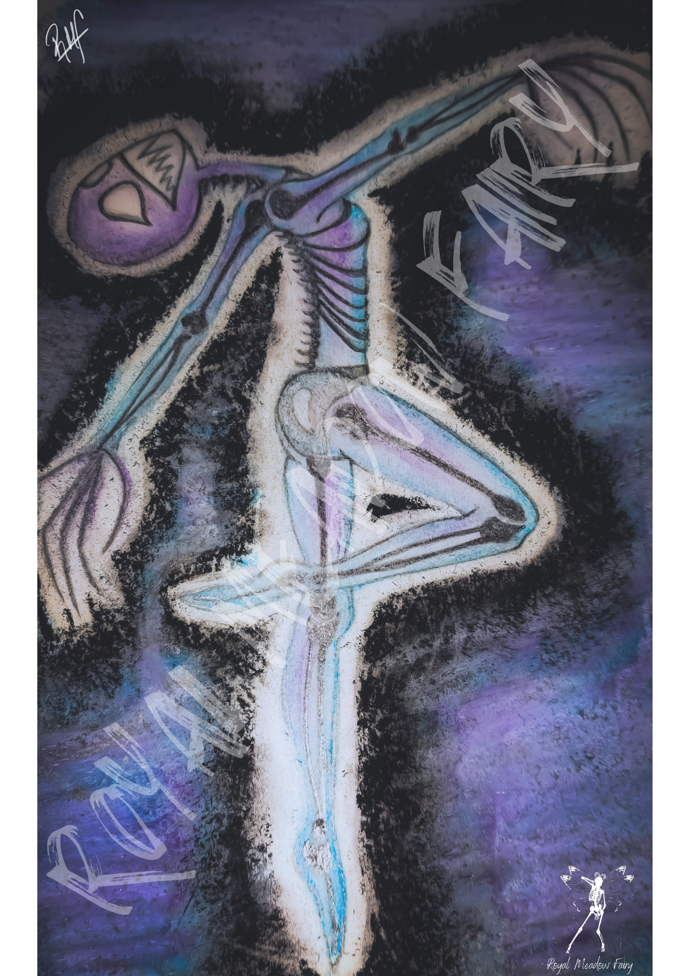 creepy hand drawn art alien supernatural ballerina