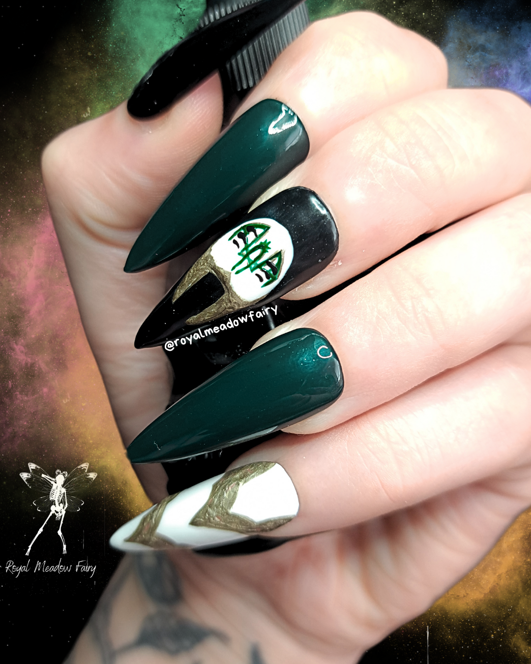 Even In Arcadia sleep token green vessel press on nails alt emo gothic uk