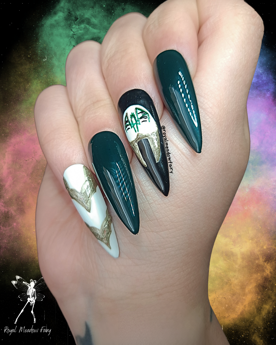 Even In Arcadia green vessel sleep token UK emo alt press on nails