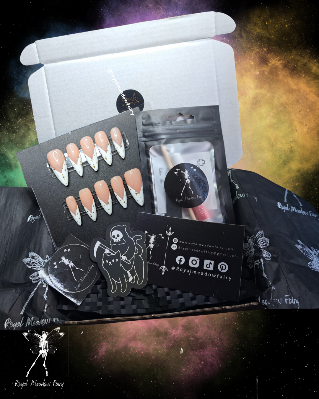 best quality uk press on nails handmade with alt witch nail art design