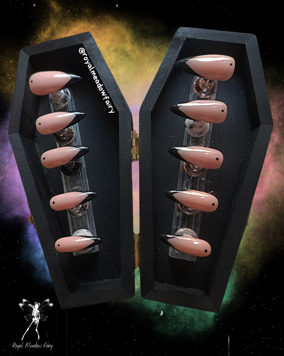 alt emo gothic simple press on nails UK