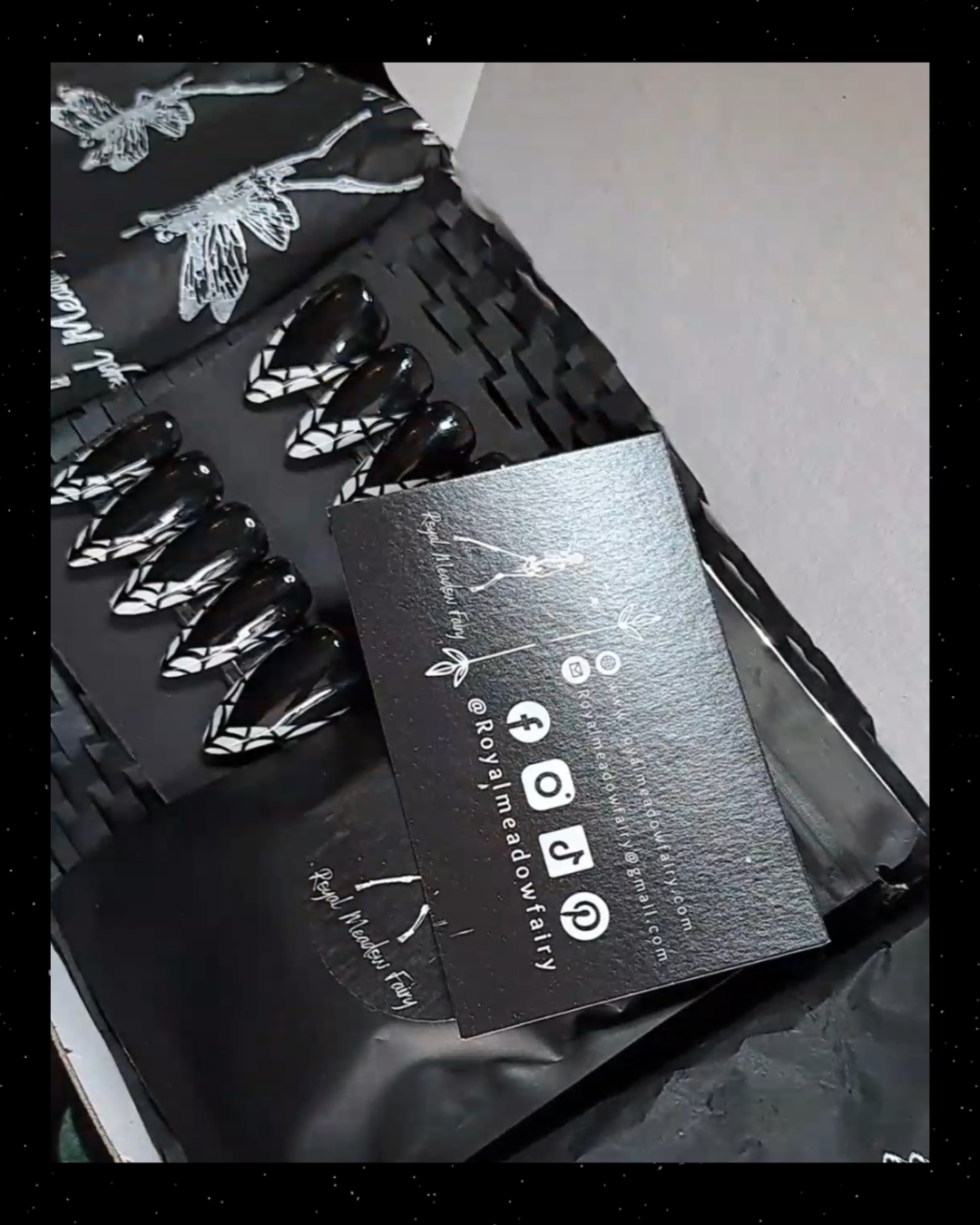 french tip spider web press on nails uk
