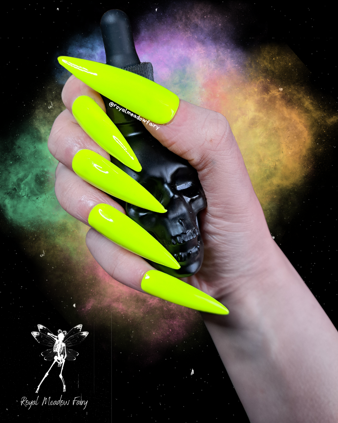 bring yellow neon press on nails UK