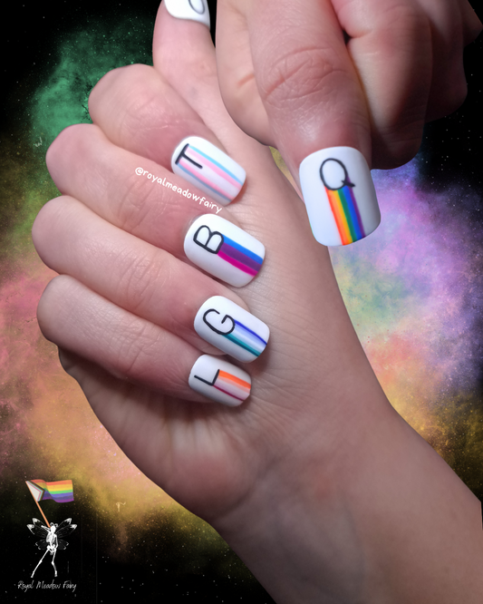 Pride flag press on nails uk delivery