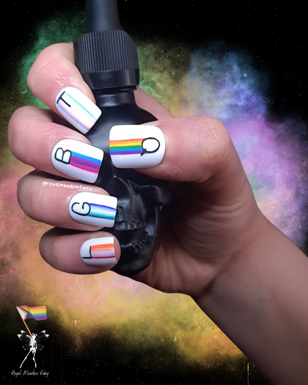 LGBTQ pride flag press on nails best in the uk