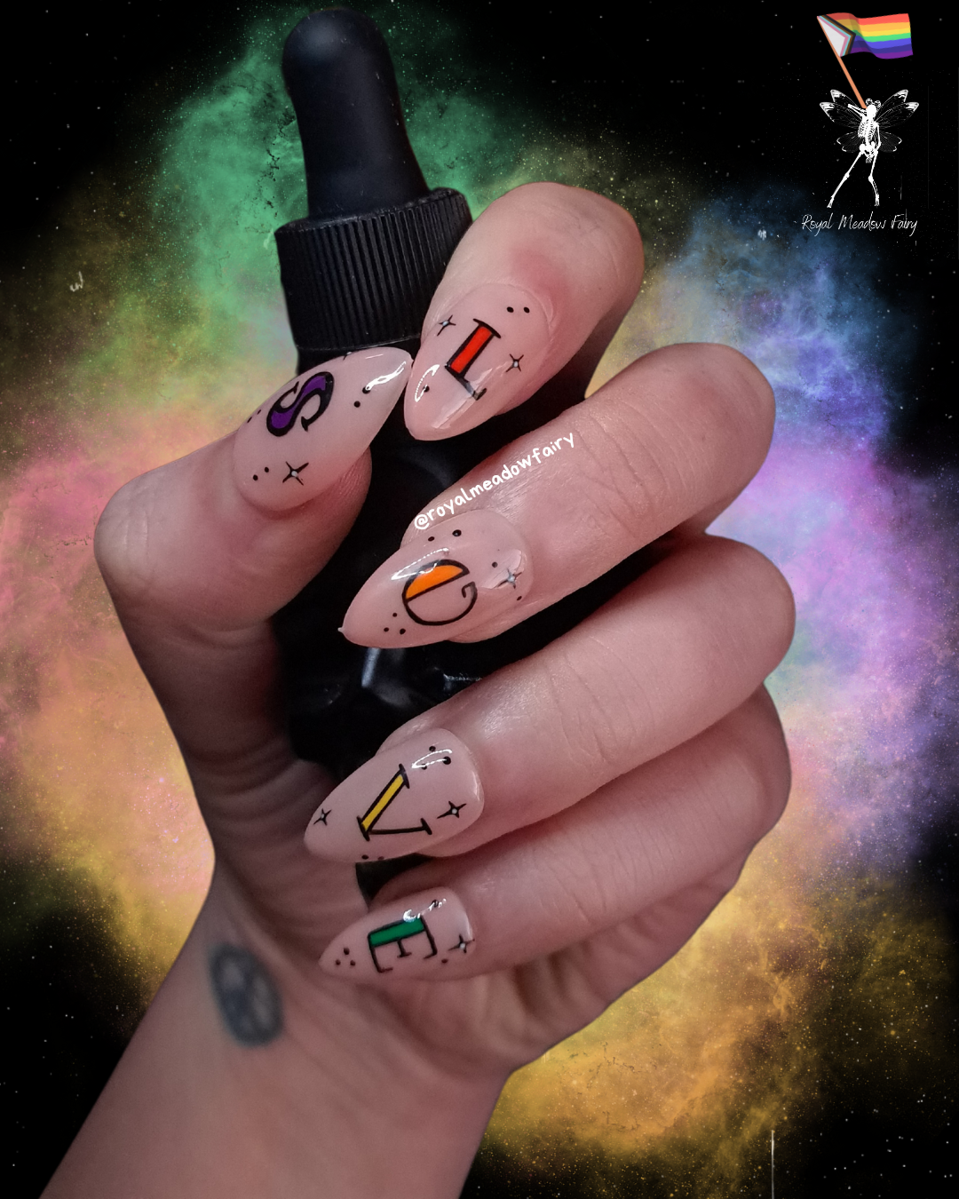 love is love pride rainbow press on nails