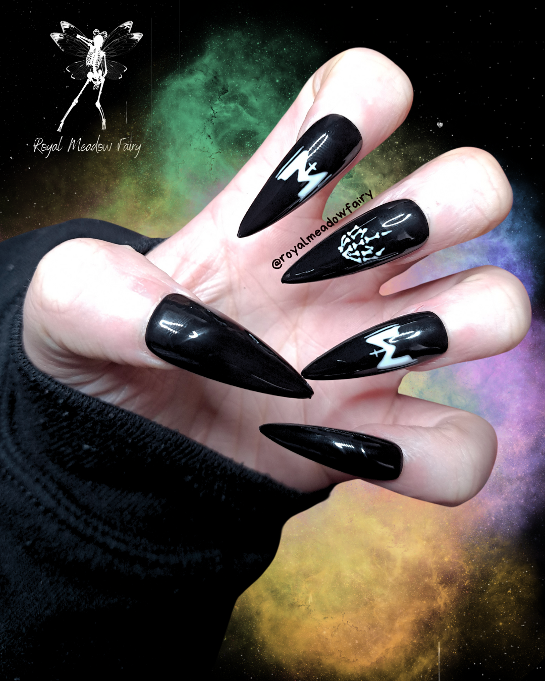 Motionless In White gothic alt emo band press on nails