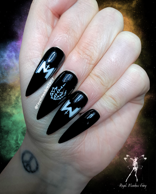 MIW alt emo gothic music press on nails
