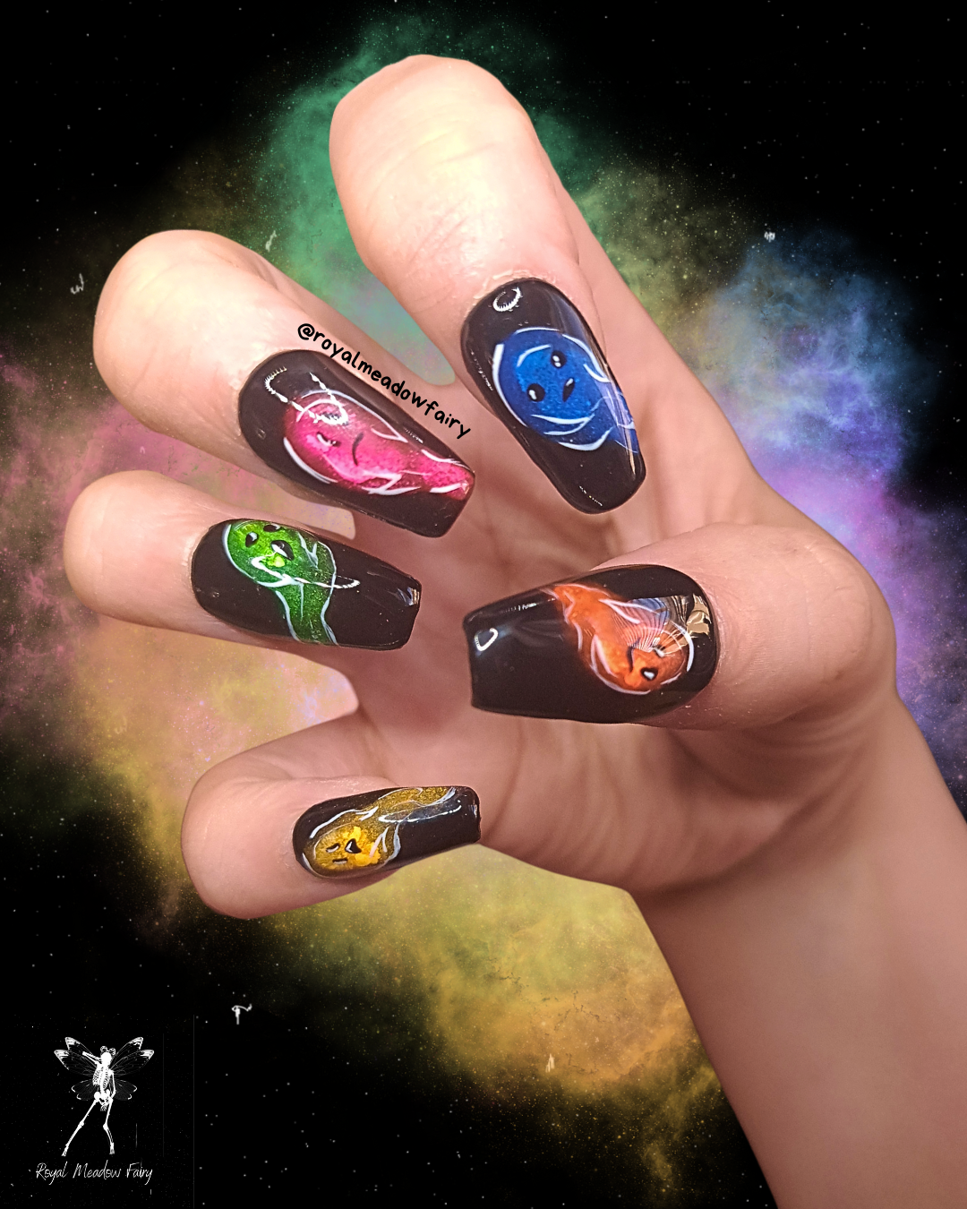 UK  alt spooky press on nails Halloween ghosts