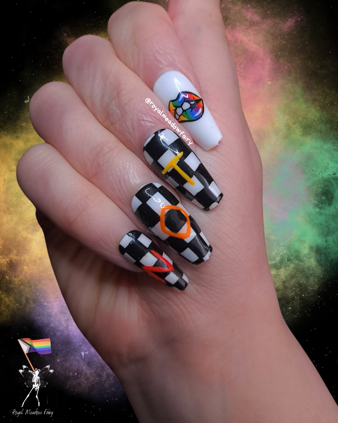 not a phase pop art lips rainbow press on nails uk