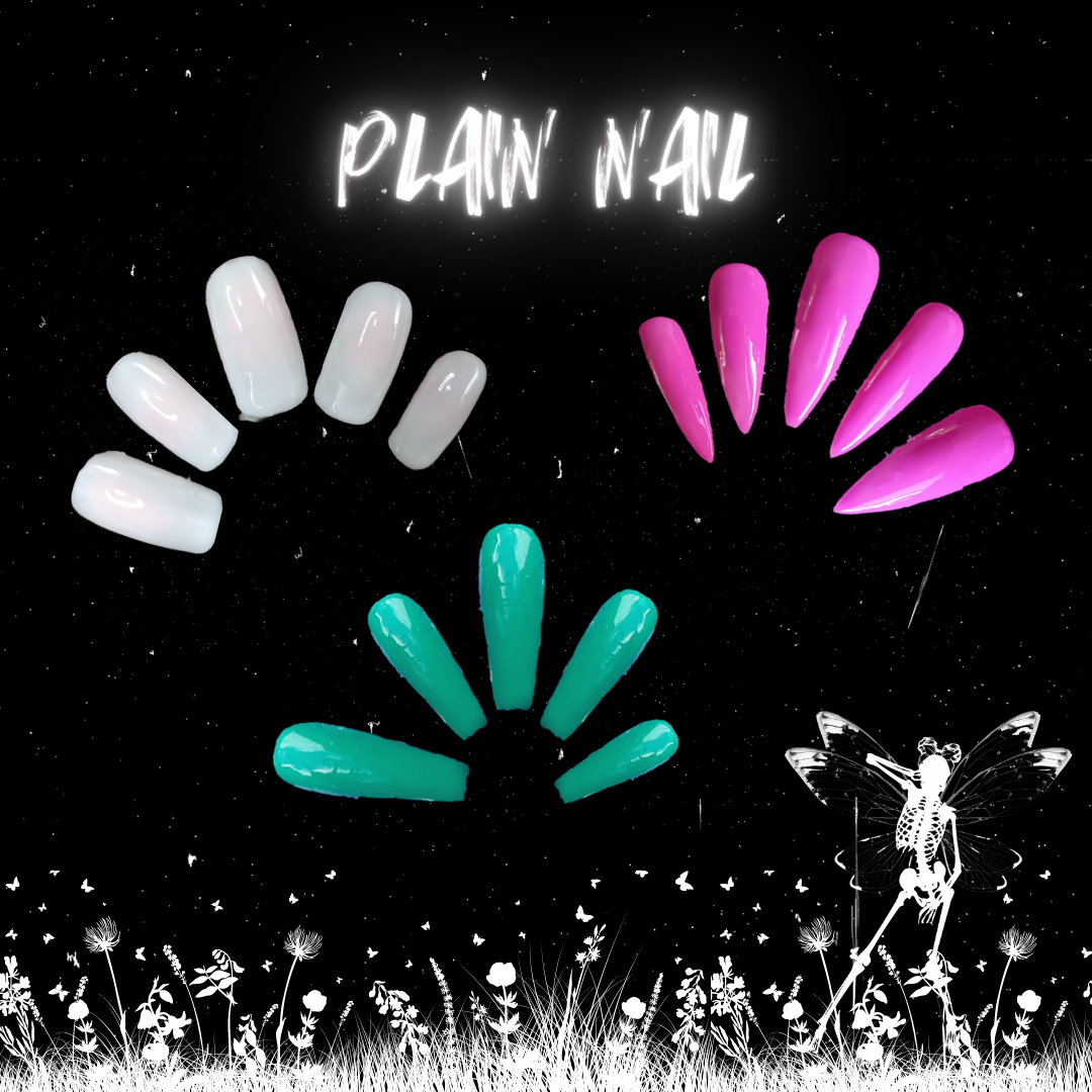 plain nail no art press on nail examples