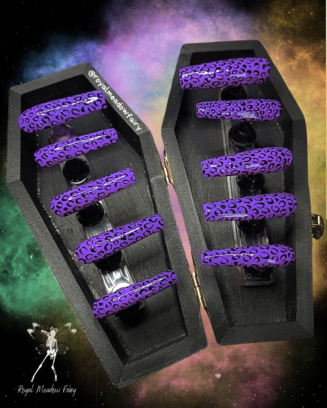 purple handmade best quality durable UK press on nails