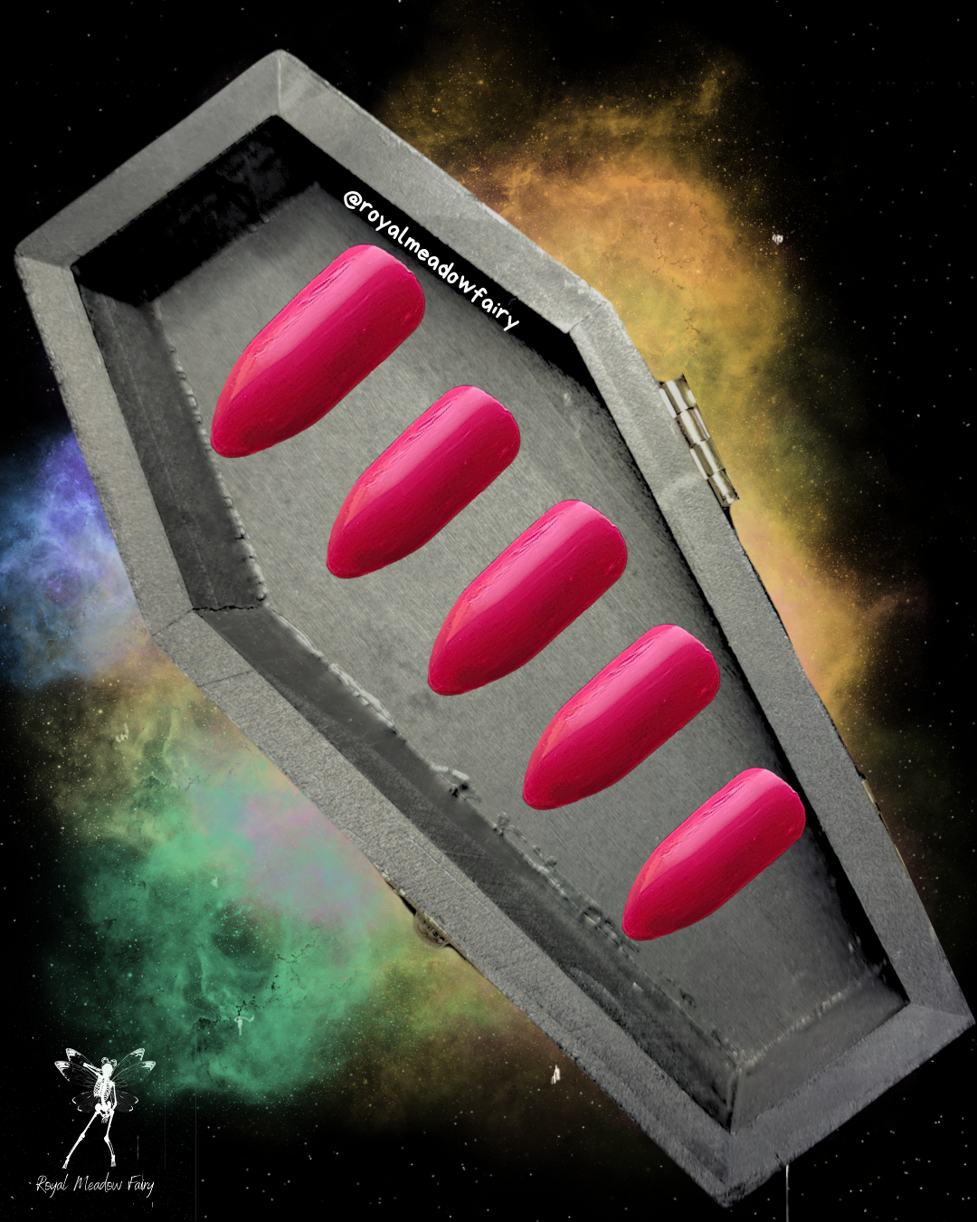 Pink red UK strong durable press on nails