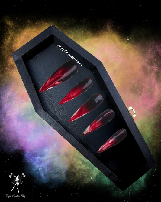 realistic running blood horror cosplay scary halloween press on nails