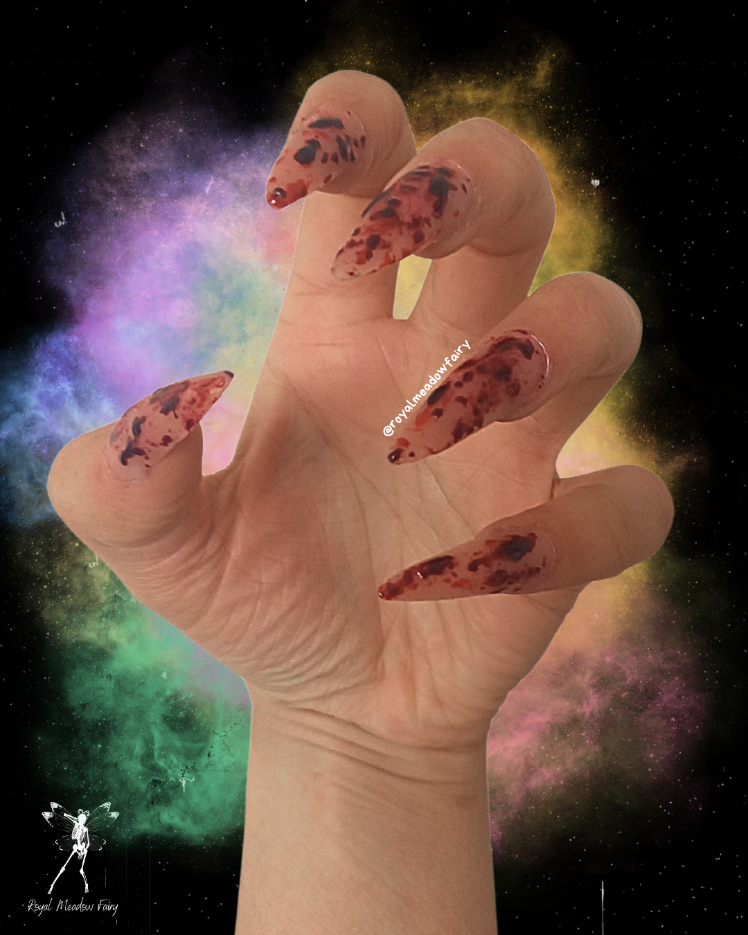 Realistic Blood Splatter Press On Nails