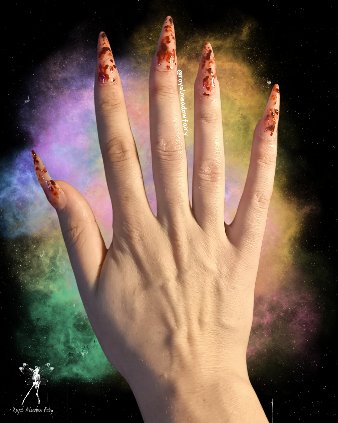 blood splatter real looking press on nails