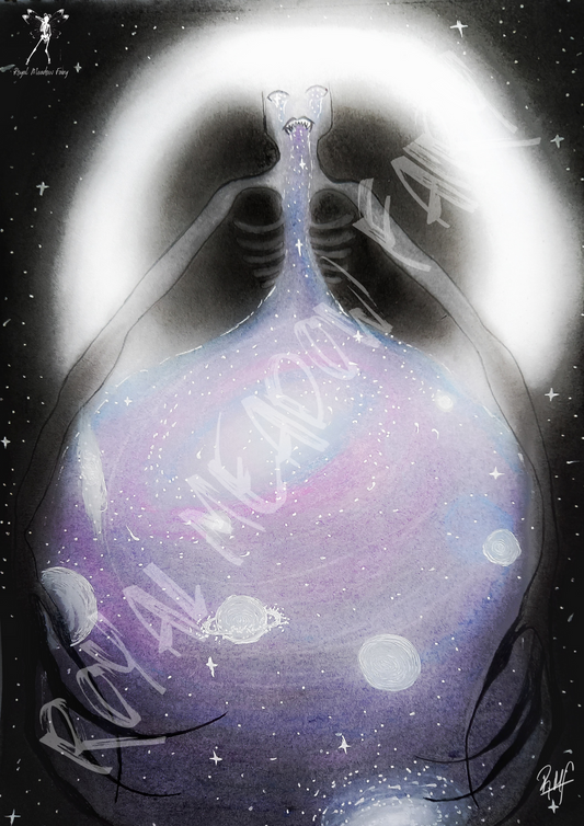 creepy paranormal celestial being art print