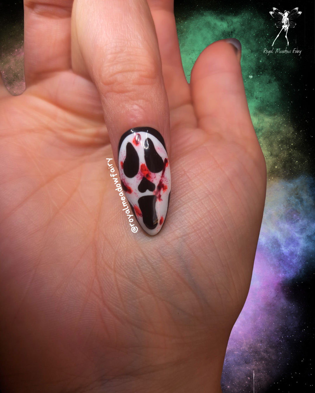scream movie inspired ghost face press on nails uk delivery