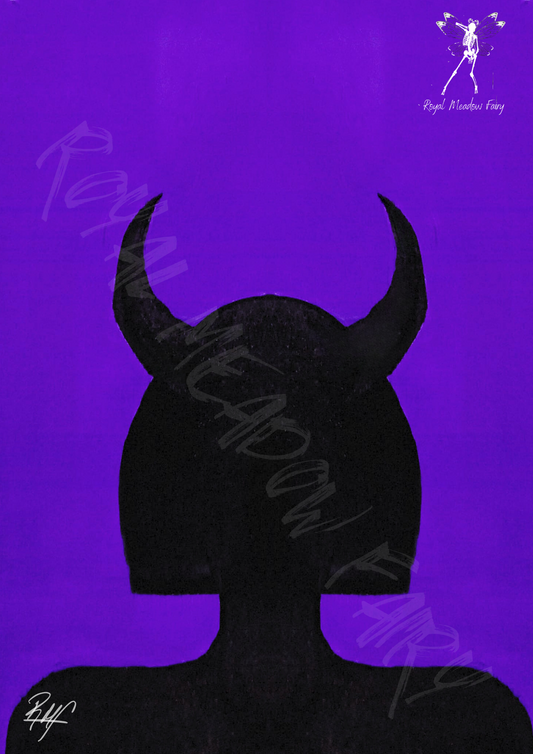 she devil silhouette on purple base art work