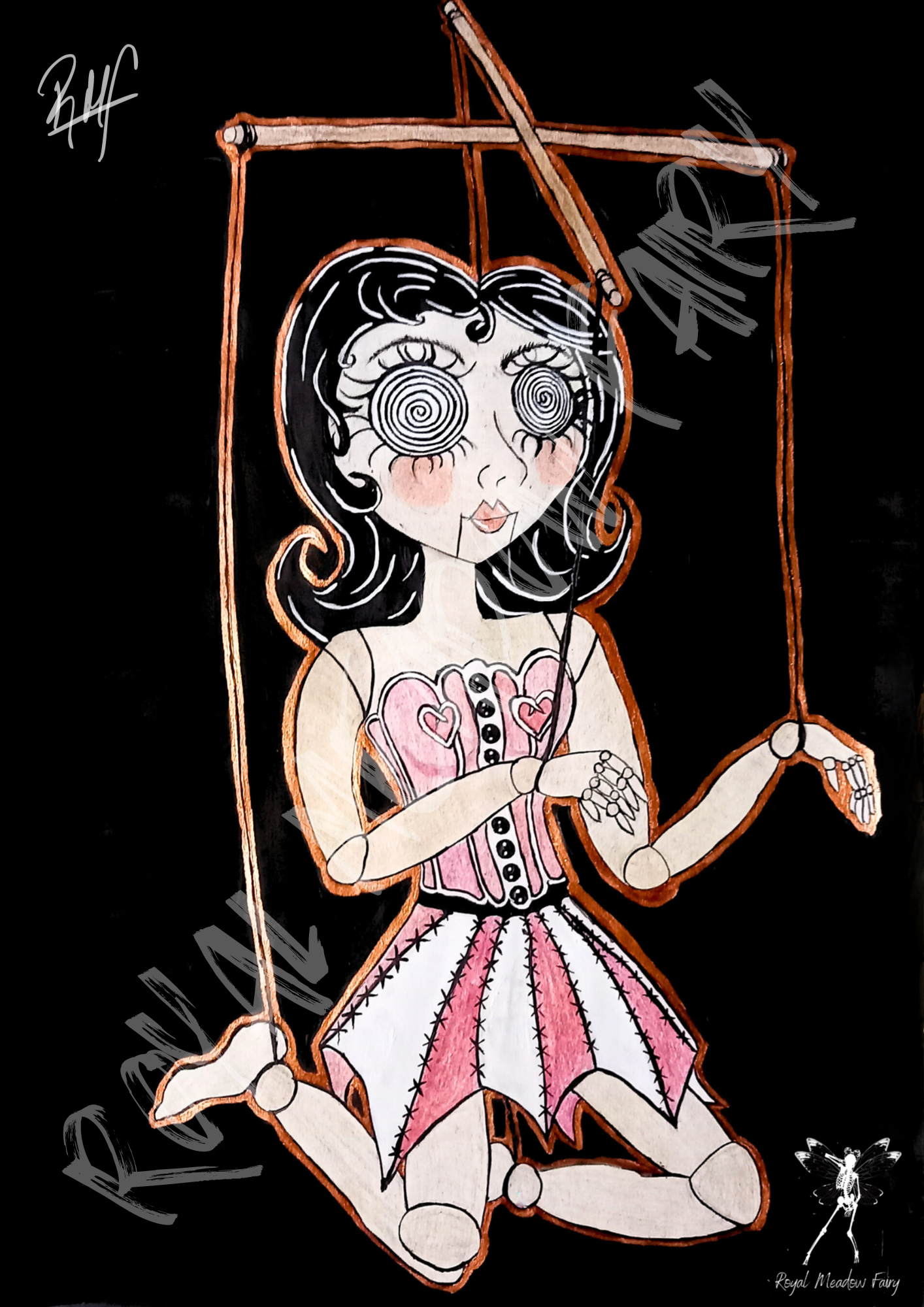Sinister Strings Gloss Art Print