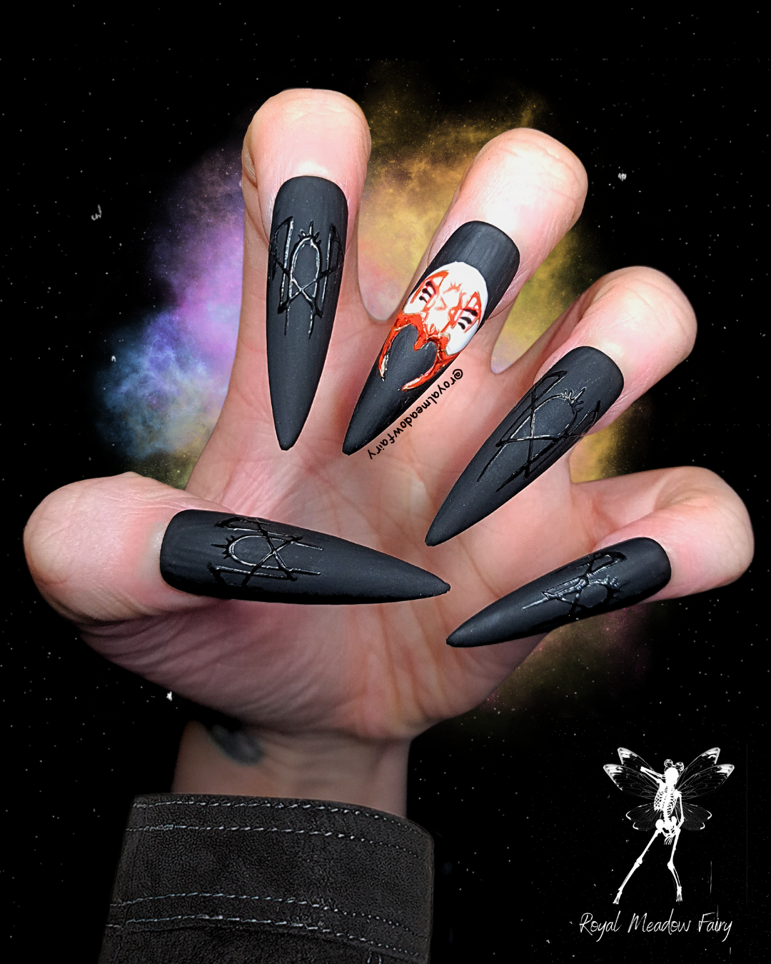 UK best quality press on nails alt emo gothic