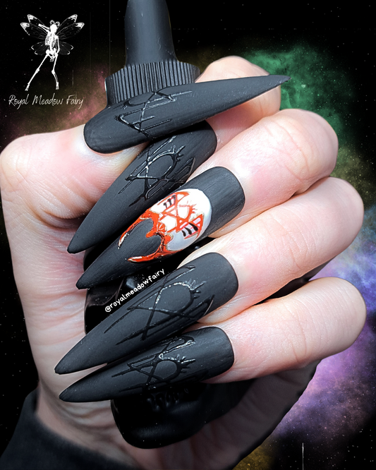 handmade UK durable press on nails emo alt gothic