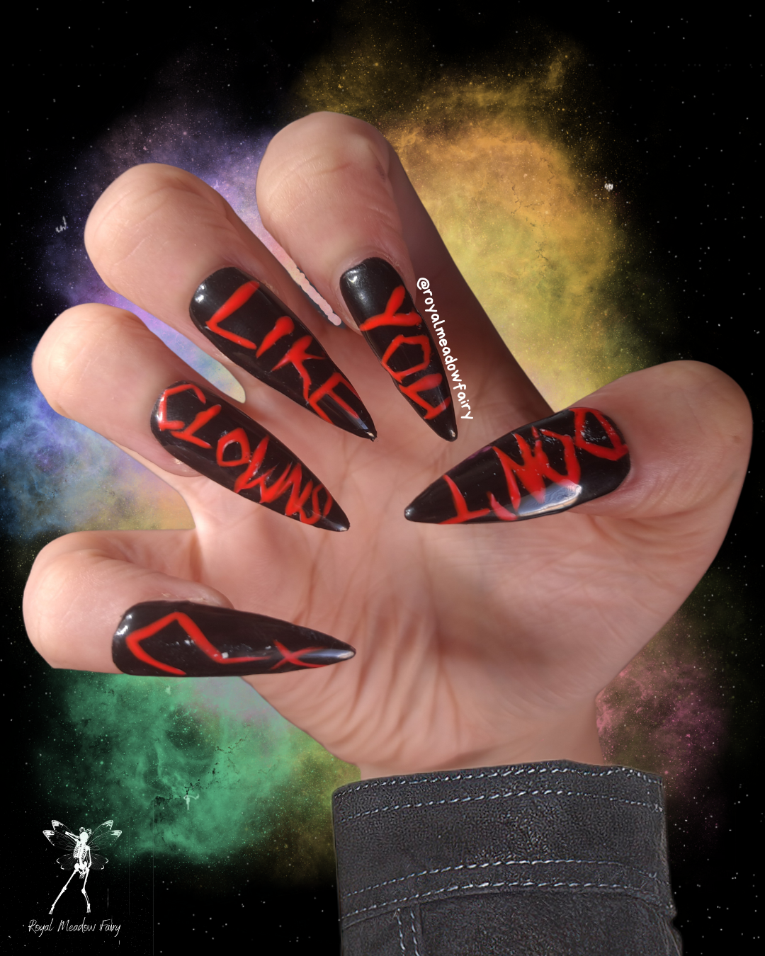 dont you like clowns ? captain spaulding horror press on nails uk