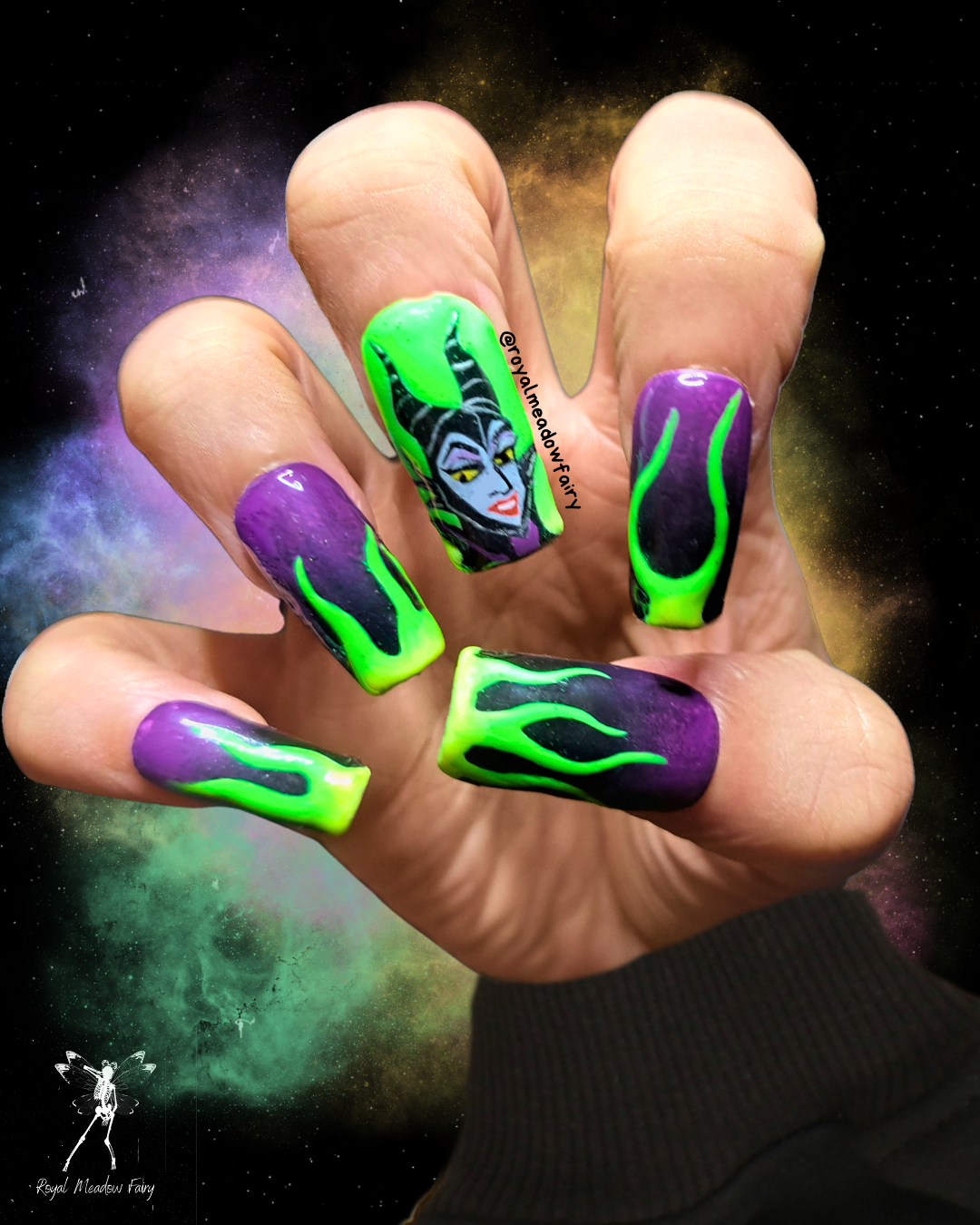 evil witch nail art design