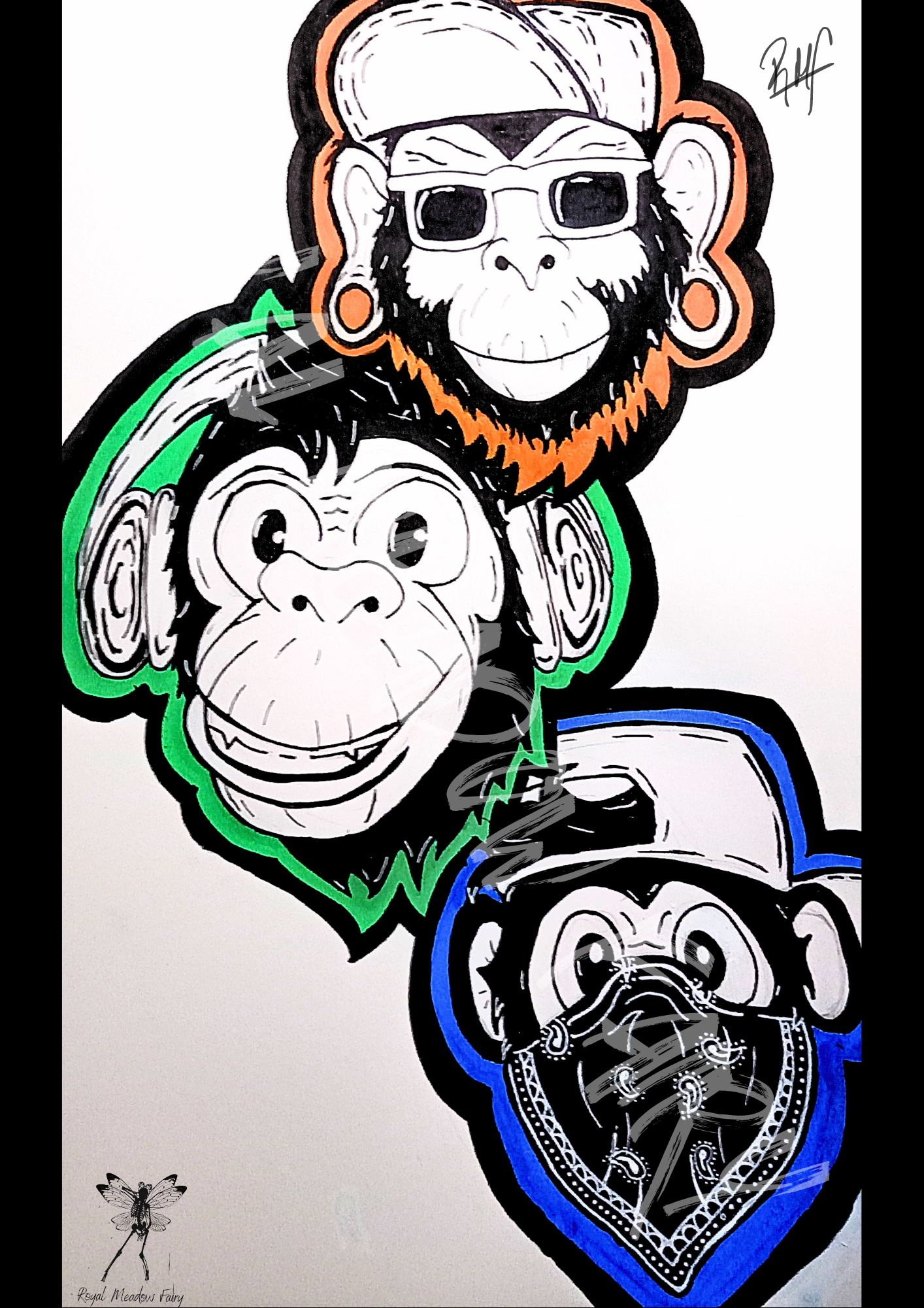 three wise monkeys cholo urban art see no evil, hear no evil, speak no evil
