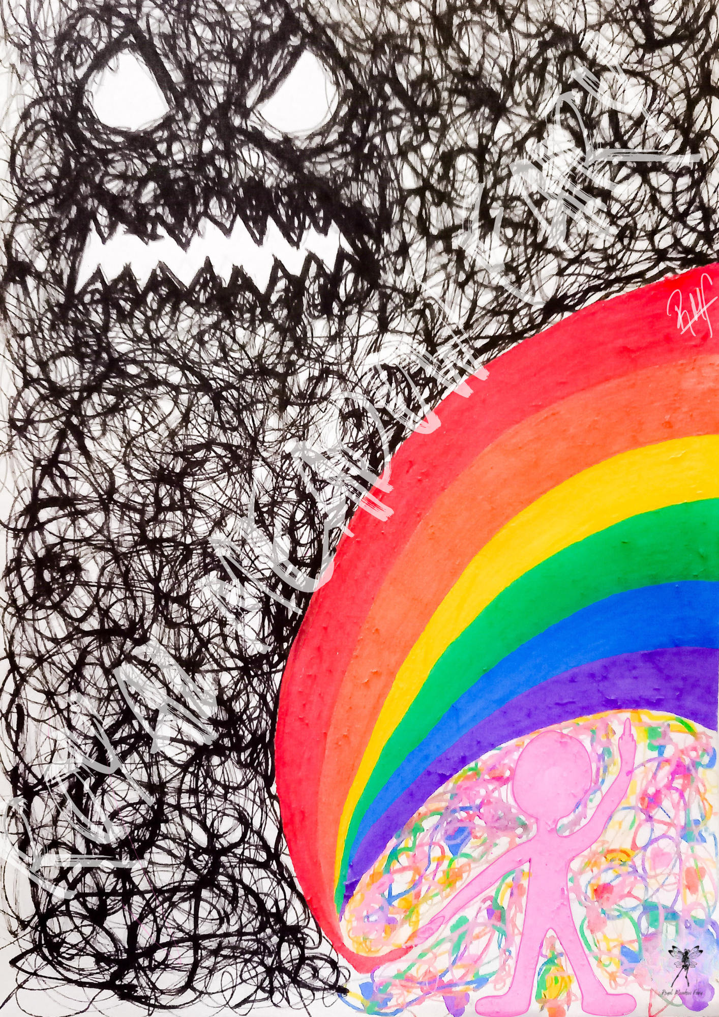 lgbtqia+ pride rainbow middle finger to the haters art print home decor