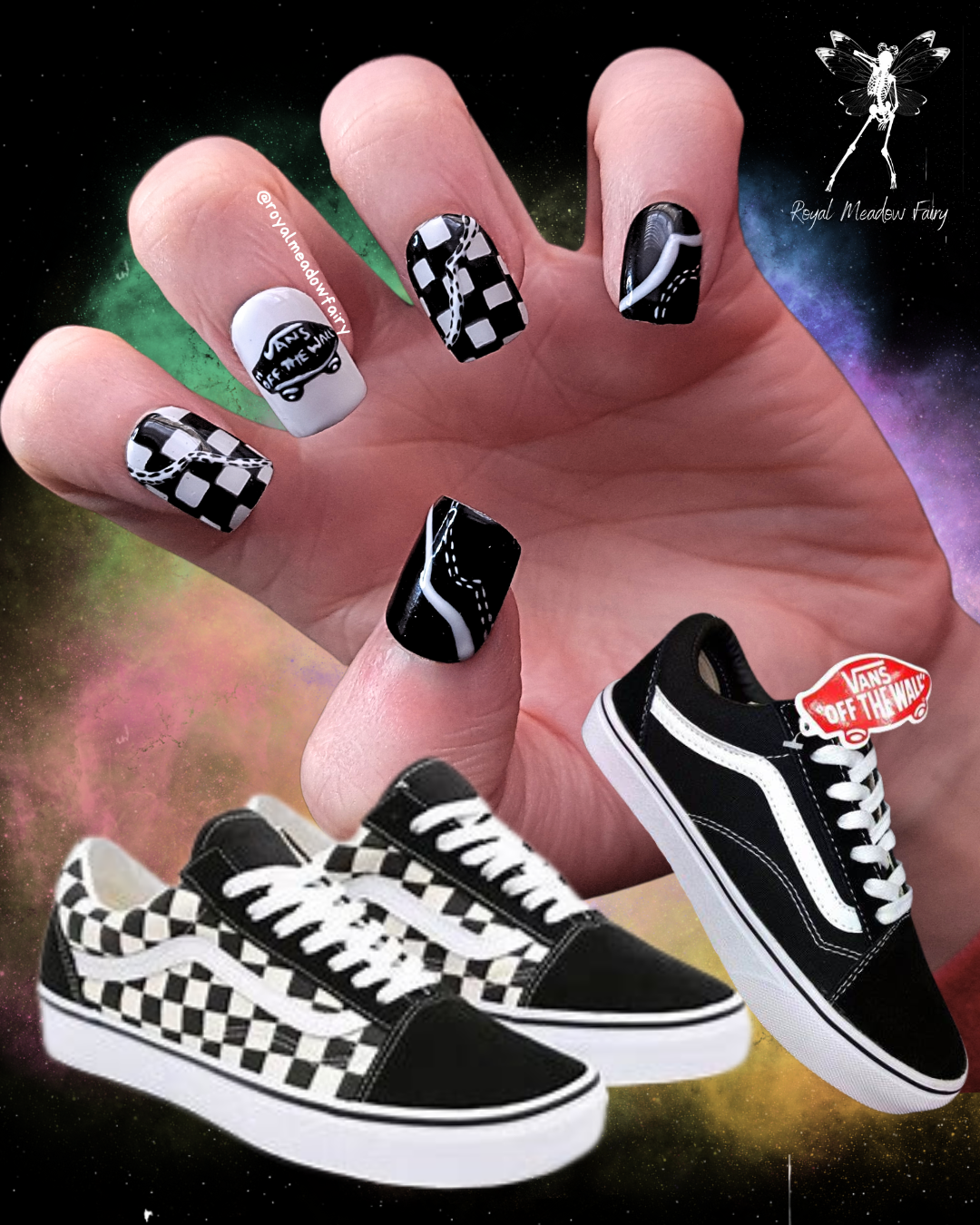vans trainers nail art design uk press on nails