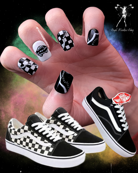 vans trainers nail art design uk press on nails
