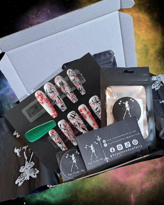 the joker batman comic book press on nail extensions with bloody writing why so serious and green peekaboo