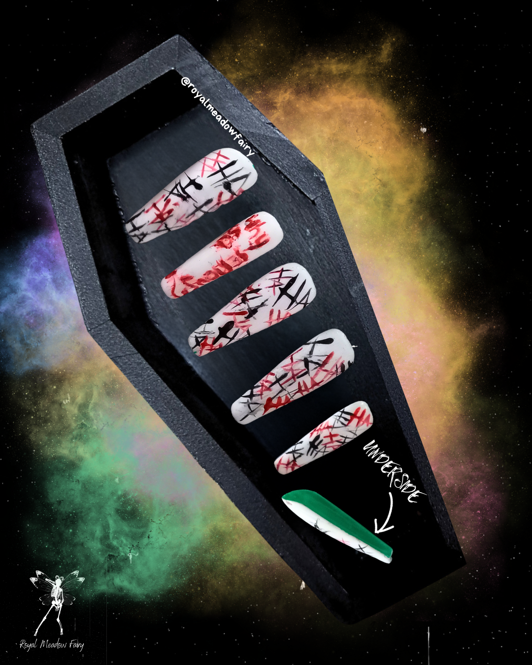 uk press on nails the joker DC comics press on nails halloween spooky horror bloody nails