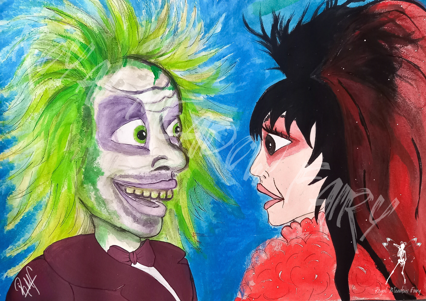 Beetlejuice and Lydia inspired original art work
